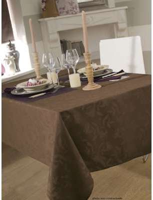 Nappe en tissu ovale 180X240 cm Ombra taupe Nappe en tissu ovale 180X240