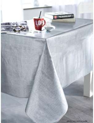 Nappe en toile cirée ronde 180 cm EFFET TISSAGE AR