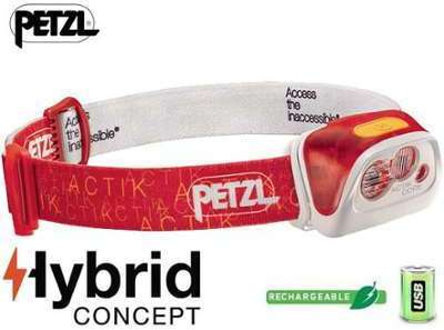 Lampe frontale rechargeable Petzl ACTIK Core rouge