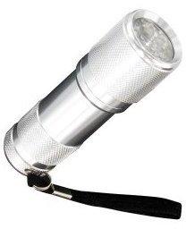 Mini lampe de poche argent - 9 LED Mini lampe de poche argent
