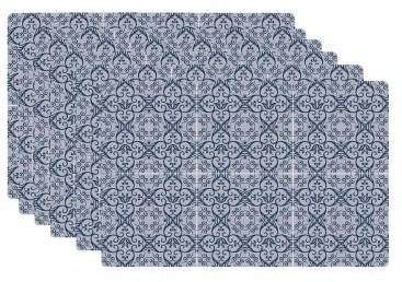 Set de Table Design Carreaux de Ciment Bleu en Vin