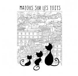 Lot de 2 torchons Chat Gris