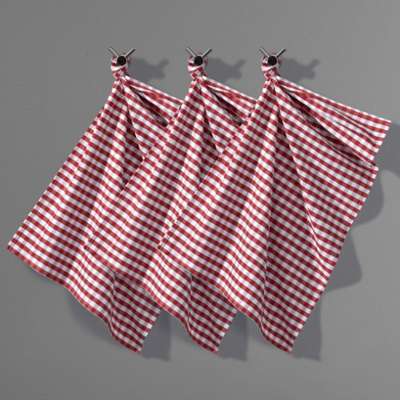 Torchon Vichy, pur coton tissé-teint, (lot de 3),