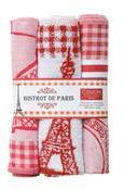 Torchon coton Paris rouge - lot de 2 torchons asso