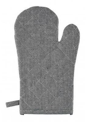 Gant de Cuisine Anti Chaleur Lin et Coton Gris et