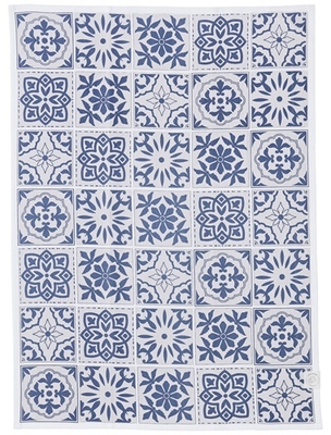 Torchon en coton motif bleu indigo Thalia Lene Bje