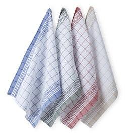 COULEURS & PRIX Lot de 12 torchons pur coton bleu