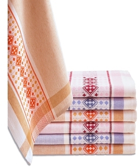 Torchon pastel lin/coton x 6