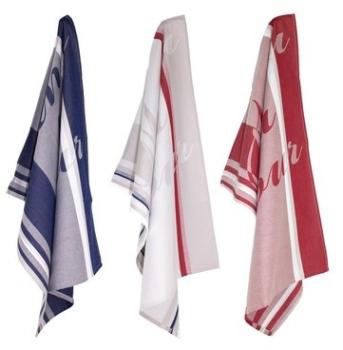 Lot de 3 torchons de cuisine jacquard Anne-de-Solène Lot de 3 torchons de cuisine