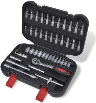 VidaXL Coffret cliquet et douilles 1/4 46 pièces