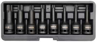 YATO Kit de douilles à impact torx 8 pièces Noir Y