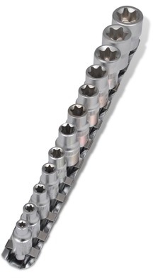 VidaXL Set de 12 Douilles Torx + 1 Porte-embouts