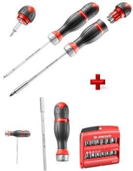 Tournevis 3 en 1 avec coffret de 28 embouts FACOM