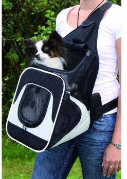 Sac ventral Savina en nylon noir et gris Friends O