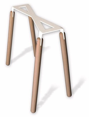 TRETEAU XTYPE, BOIS HETRE, DESIGN ARIK LEVY