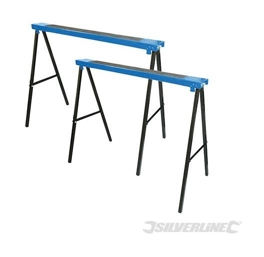 2 tréteaux métalliques - 125 kg - SILVERLINE