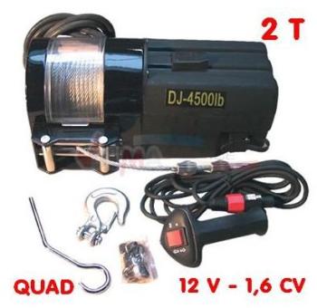 Treuil 2 Tonnes - uniquement pour quad - 12 V - 1,