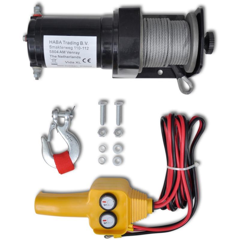 VidaXL Treuil électrique 12 V 907 KG Télécommande avec VidaXL Treuil électrique 12