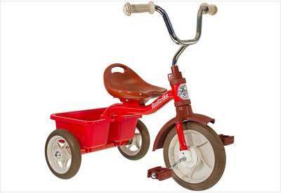 Tricycle métal rouge avec benne