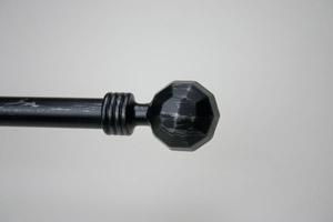 Embout tringle à rideau Boule à Facette Ø20 Noir L