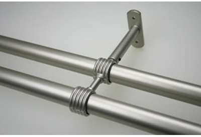 Support tringle Double Réglable Ø28 Nickel Satiné