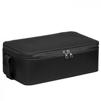 Trousse de toilette rigide en cuir noir - daines &