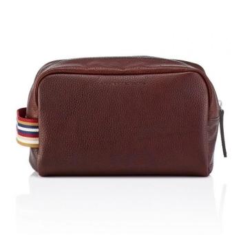 Trousse de toilette en cuir attacama marron daines