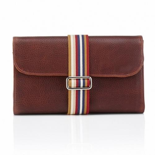 Trousse de toilette military en cuir attacama marr