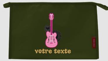 Trousse de toilette personnalisable avec motif guitare Trousse de toilette personnalisable
