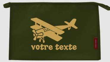 Trousse de toilette personnalisable avec motif avion Trousse de toilette personnalisable