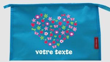 Trousse de toilette personnalisable avec motif coeur Trousse de toilette personnalisable
