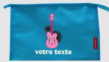 Trousse de toilette personnalisable avec motif guitare Trousse de toilette personnalisable