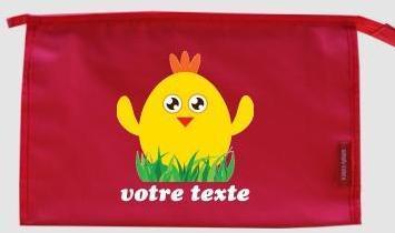 Trousse de toilette personnalisable avec motif poussin Trousse de toilette personnalisable
