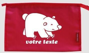 Trousse de toilette personnalisable avec motif our