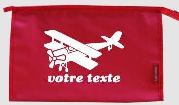 Trousse de toilette personnalisable avec motif avion Trousse de toilette personnalisable