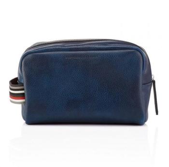 Trousse de toilette en cuir attacama bleu daines &