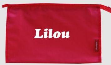 Trousse de toilette personnalisable avec prénom Lilou Trousse de toilette personnalisable