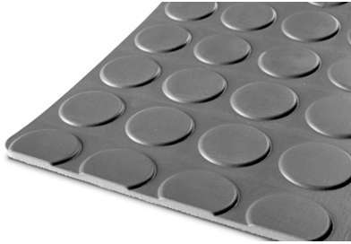 Tapis caoutchouc pastille 10m x 1 2m x 3mm gris MW-Tools Tapis caoutchouc pastille