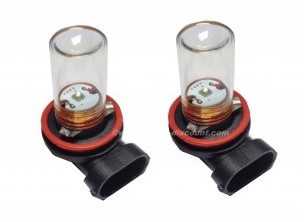 2 ampoules cree h11 5w avec verre blanc pur