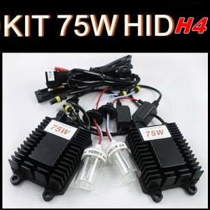 Kit bi-xénon h4-3 6000k 75w