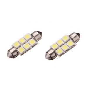 2 navettes à leds 31mm-6smd blanche - c3w