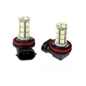 2 ampoules à leds h11 - smd 18 blanc pur