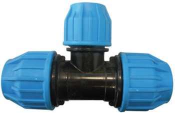 Raccord PE compression - Té 90 réduit PE Compression Raccord PE compression - Té