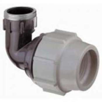 Raccord PE compression - Coude 90 avec dérivation taraudée Raccord PE compression - Coude