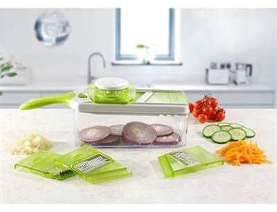 Mandoline réglable multifonctions 4 lames avec bac