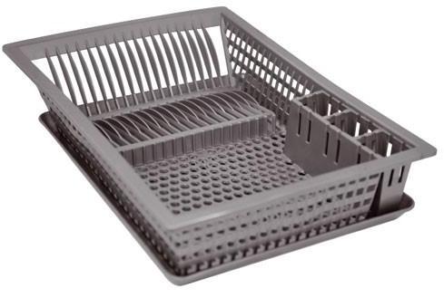 Egouttoir à vaisselle + plateau - 48x35.5 cm - gri