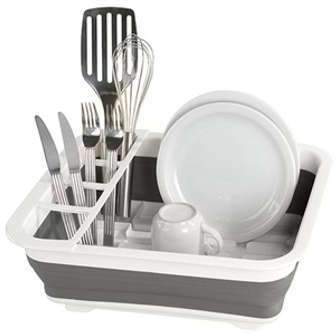 Egouttoir à vaisselle pliable gris