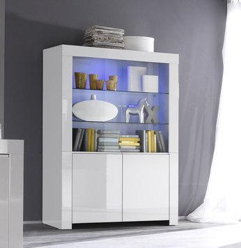Vaisselier blanc laqué design PIETRA Vaisselier blanc laqué design