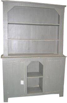 Vaisselier en Bois Rustique Patine Gris