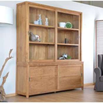 Vitrine vaisselier teck walk natura 180cm